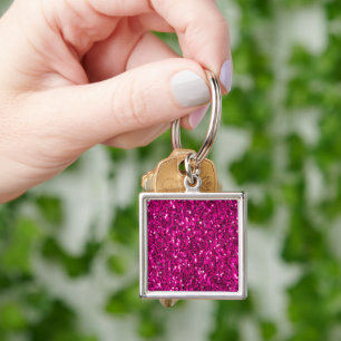 Hot-Rosa-Glitzern Imitate Glitzer Schlüsselanhänger