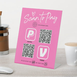 Hot rosa QR-Code scannen, um moderne Skripte zu be Sockelschild