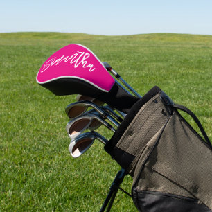 Hot Rosa und White Modern Pinsel Golf Headcover