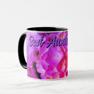 Hot rosa violette Blumen Blumen Hydrangeas Tasse