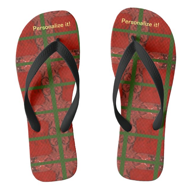 Hot rot und grün abstrakte Design flip Flops. Flops (Fußbett)