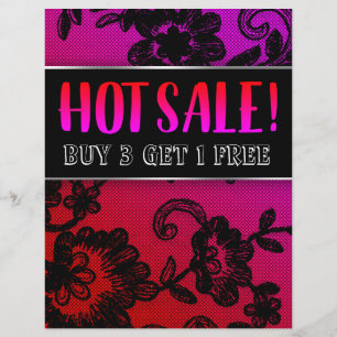 HOT Sale Fire Red Pink Black Lace Flyer