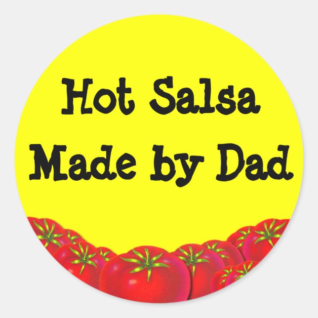 Hot Salsa Retro Custom Canning Labels Runder Aufkleber (Vorderseite)