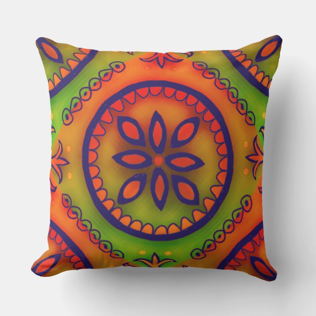 Hot Salsa Talavera Tile Kissen (Vorderseite)