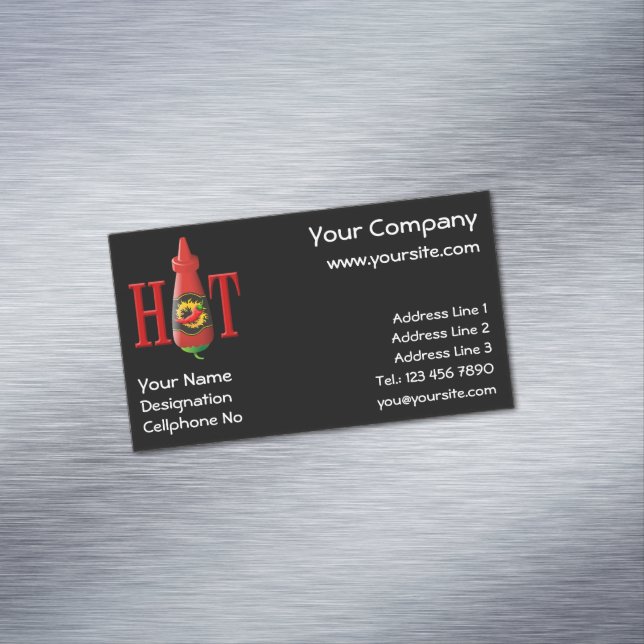 Hot-Sauce-Flasche Magnetic Business Card Magnetische Visitenkarte (Beispiel)