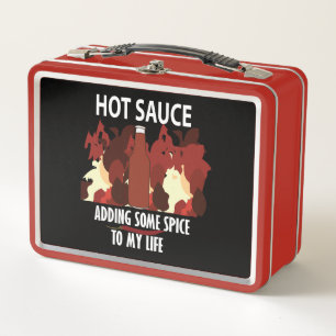 Hot Sauce Ketchup Fire Red Chili Pepper Metall Brotdose