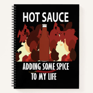 Hot Sauce Ketchup Fire Red Chili Pepper Notizbuch