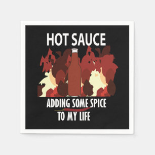 Hot Sauce Ketchup Fire Red Chili Pepper Party Serviette