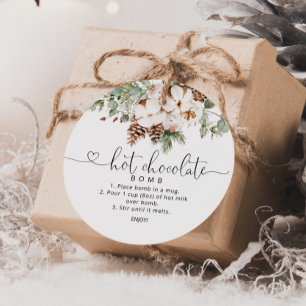 Hot-Schokolade-Bombe-Tag. Kakaobombe Geschenkanhänger