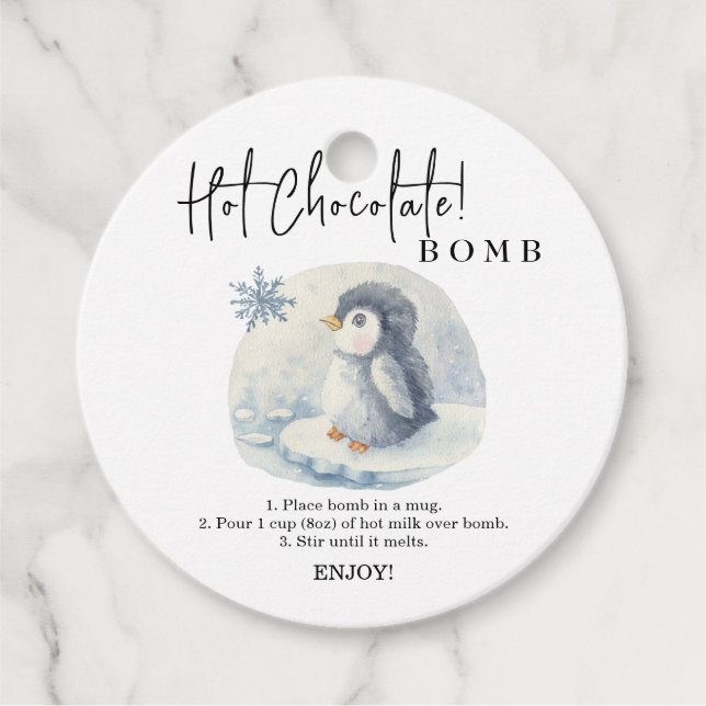 Hot-Schokolade-Bombe-Tag.Winter-Kakao-Bombe Geschenkanhänger (Vorderseite)