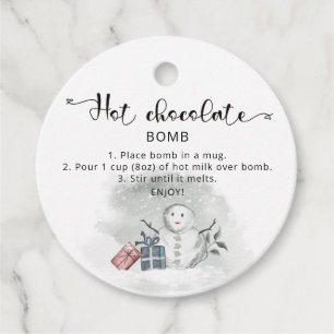 Hot-Schokolade-Bombe-Tag. Winterwärme Kakaobombe F Geschenkanhänger