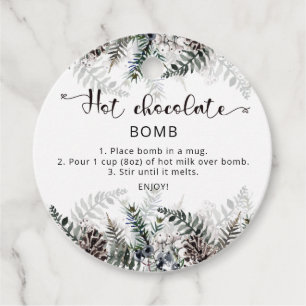 Hot-Schokolade-Bombe-Tag. Winterwärme Kakaobombe F Geschenkanhänger
