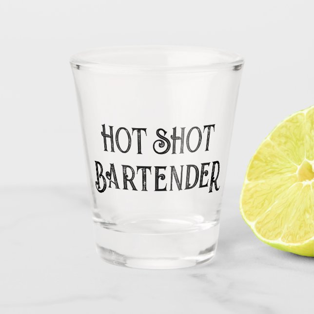 Hot Shot Barkeeper | Funny Gift Shotglas Schnapsglas (Vorderseite)