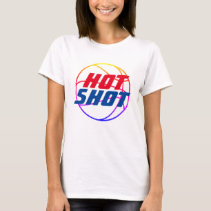 Hot Shot   Basketball-Zitat mit blauem Text-T - Sh T-Shirt