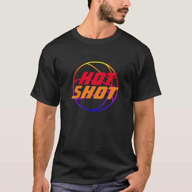 Hot Shot | Basketball-Zitat mit blauem Text T-Shirt (Vorderseite)