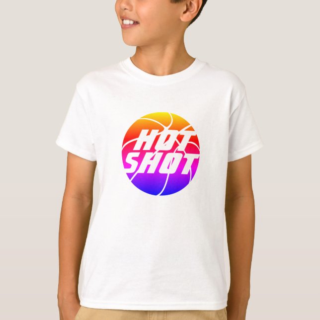 Hot Shot | Basketball Zitat mit weißem Text T-Shir T-Shirt (Vorderseite)