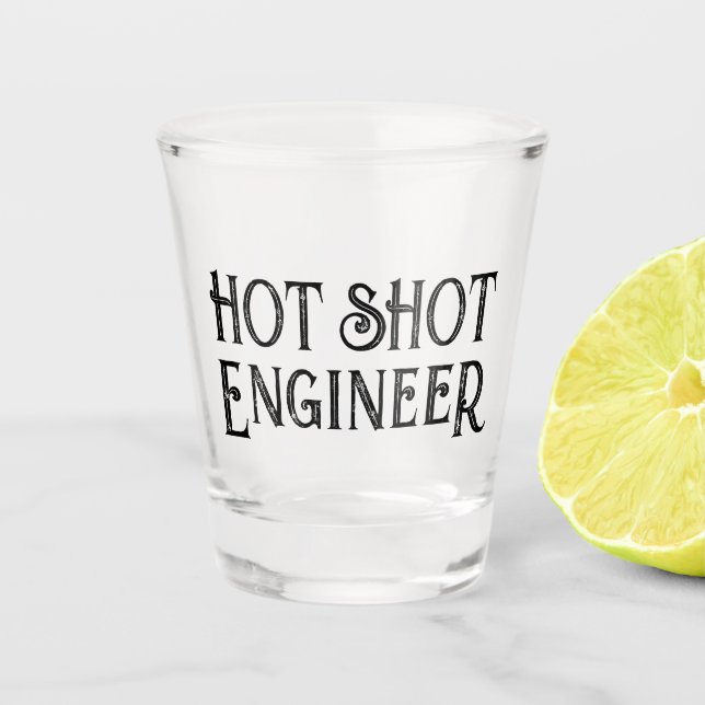 Hot Shot Engineer | Funny Gift Shotglas Schnapsglas (Vorderseite)