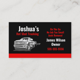 Hot Shot Trucking Black and Red Business Card Visitenkarte