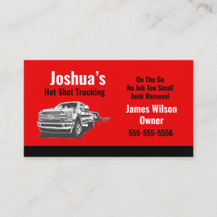 Hot Shot Trucking Red Business Card Visitenkarte