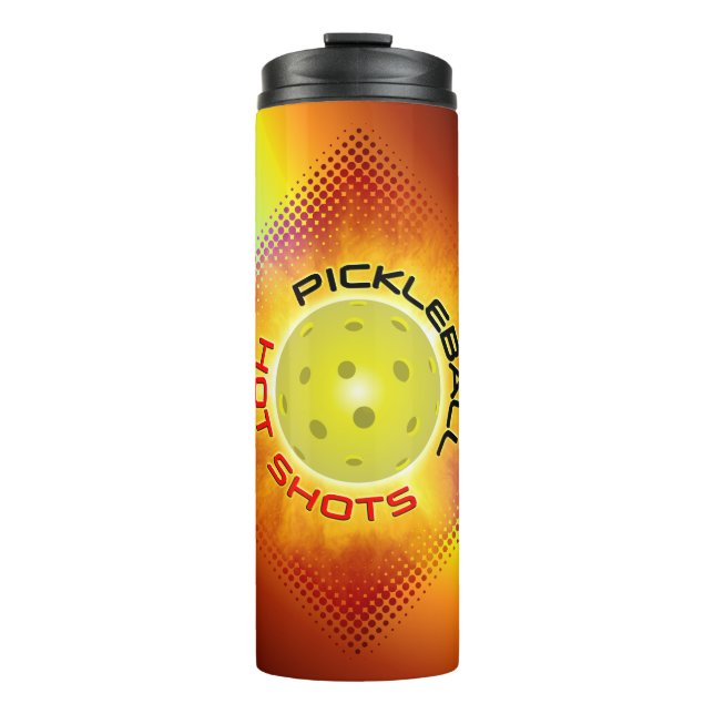 Hot Shots bei Pickleball 1 Optionen Thermal Tumble Thermosbecher (Vorderseite)