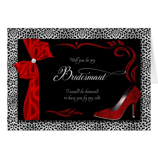 Hot Silver und Black Cheetah Print für Bridesmaid (Vorderseite (Horizontal))