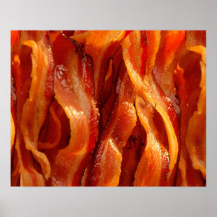 Hot Sizzling Yummy Salty Bacon überall Poster