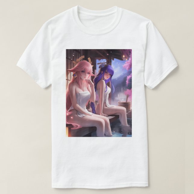 Hot Spring Raiden Shogun und Yae Miko 119 T-Shirt (Design vorne)