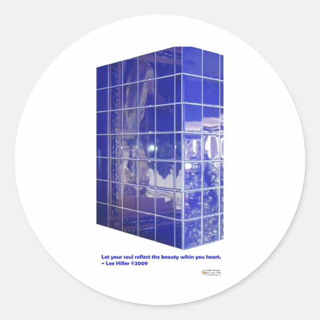 Hot Springs, AR BlueTile Reflection Geschenke Appa Runder Aufkleber (Vorderseite)