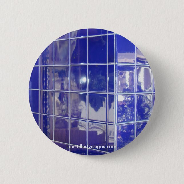 Hot Springs, AR BlueTile Reflection Geschenke Bekl Button (Vorderseite)