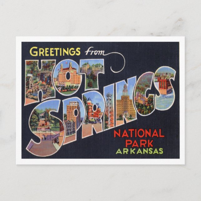 Hot Springs, Arkansas Vintag Big Letters Postcard Postkarte (Vorderseite)