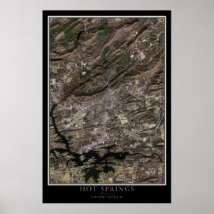 Hot Springs Arkansas von Space Satellite Map Poster