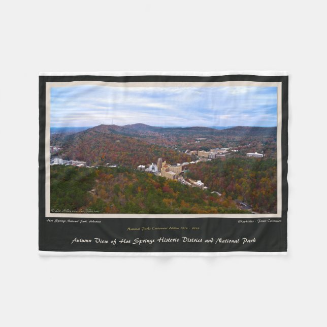 Hot Springs City and National Park Centennial Ed Fleecedecke (Vorderseite (Horizontal))