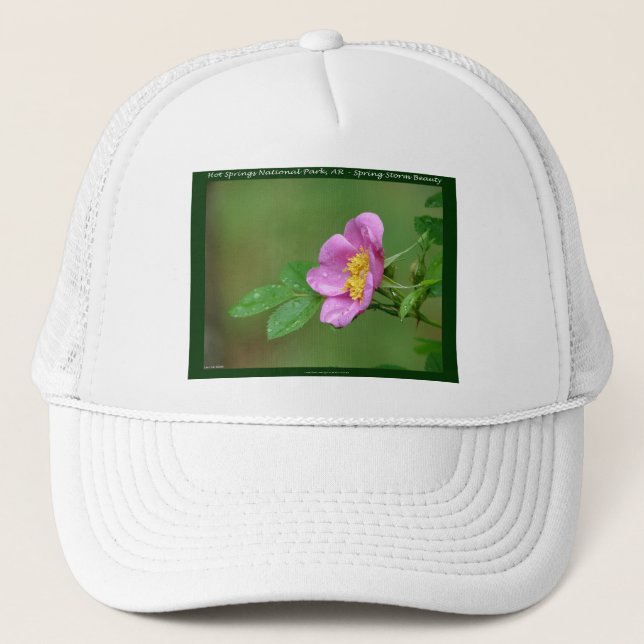 Hot Springs Nationalpark, AR Wild Rose Geschenke Truckerkappe (Vorderseite)