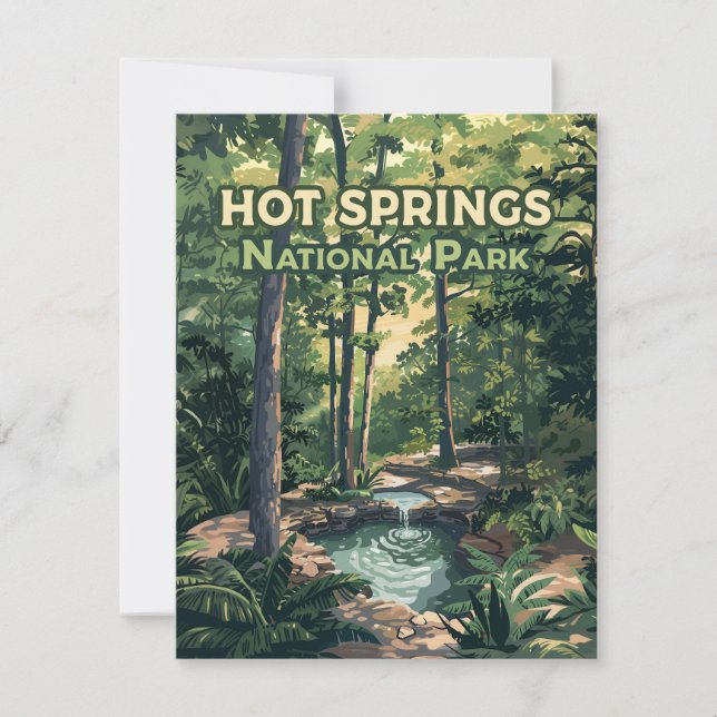 Hot Springs Nationalpark Arkansas Retro Card (Vorderseite)