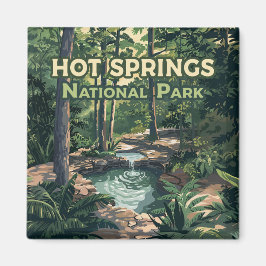 Hot Springs Nationalpark Arkansas Retro Magnet