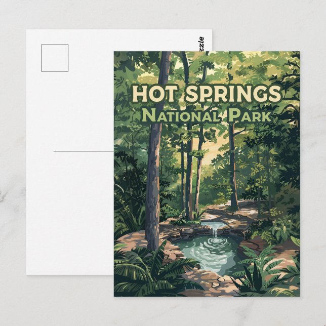 Hot Springs Nationalpark Arkansas Retro Postkarte (Vorne/Hinten)