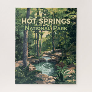 Hot Springs Nationalpark Arkansas Retro Puzzle