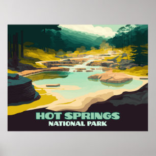 Hot Springs Nationalpark Arkansas Vintag Retro P Poster