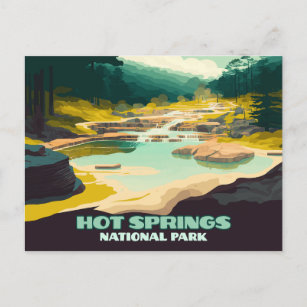 Hot Springs Nationalpark Arkansas Vintag Retro Postkarte
