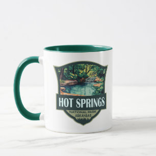 Hot Springs Nationalpark Illustration Retro Abzeic Tasse