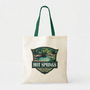 Hot Springs Nationalpark Illustration Retro Abzeic Tragetasche