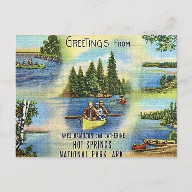 Hot Springs Nationalpark Retro Postkarte (Vorderseite)