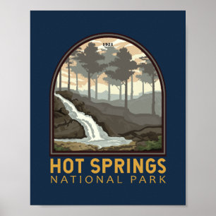 Hot Springs Nationalpark Vintages Emblem Poster