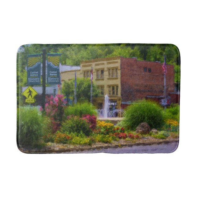 Hot Springs Roundabout Painterly Badematte (Vorderseite)
