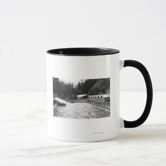 Hot Springs Sol Duc, Schwimmbad Fotografie Tasse (Rechts)