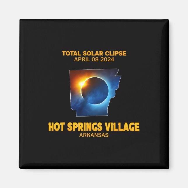 Hot Springs Village Arkansas 2024 Total Solar Ecli Magnet (Vorne)