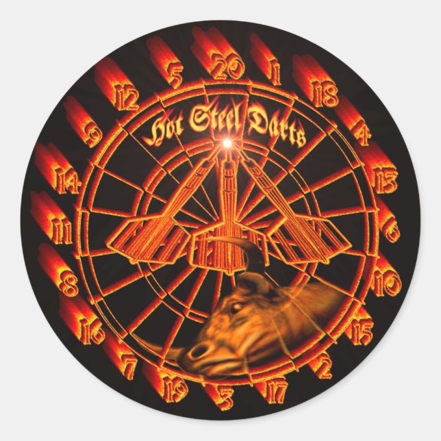 Hot Steel Darts Dartscheibe Darts Glut Runder Aufkleber (Vorderseite)