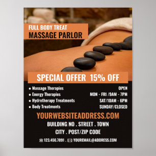 Hot Stone Massage, Massage Therapie Massage Parcou Poster
