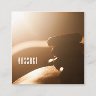 Hot Stones Massage Therapy Business Cards Quadratische Visitenkarte
