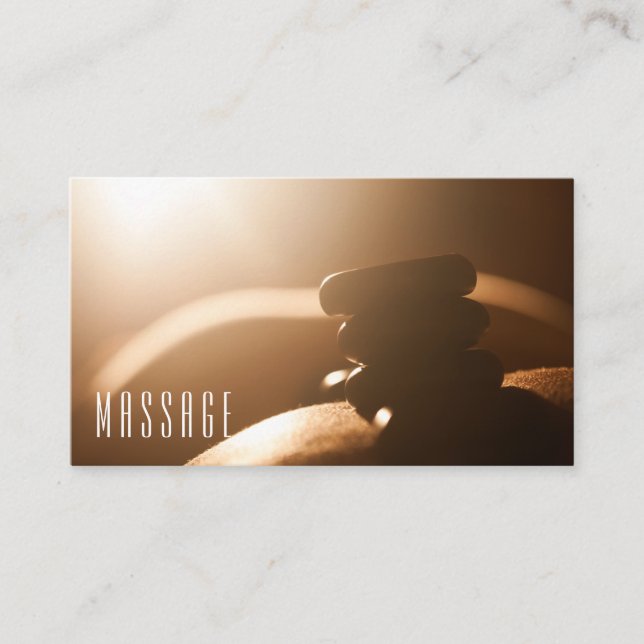 Hot Stones Massage Therapy Business Cards Visitenkarte (Vorderseite)